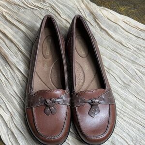Clarks Brown Leather Women's Loafers